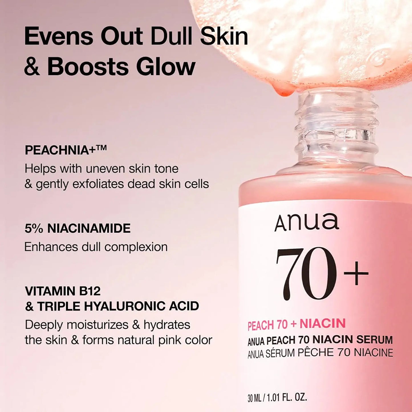 Anua Peach 70% Niacinamide Serum product details