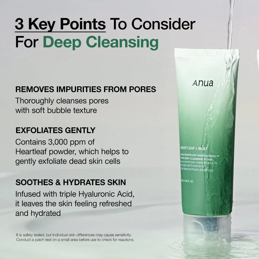 Anua Heartleaf Quercetinol Pore Deep Cleansing Foam for pore care