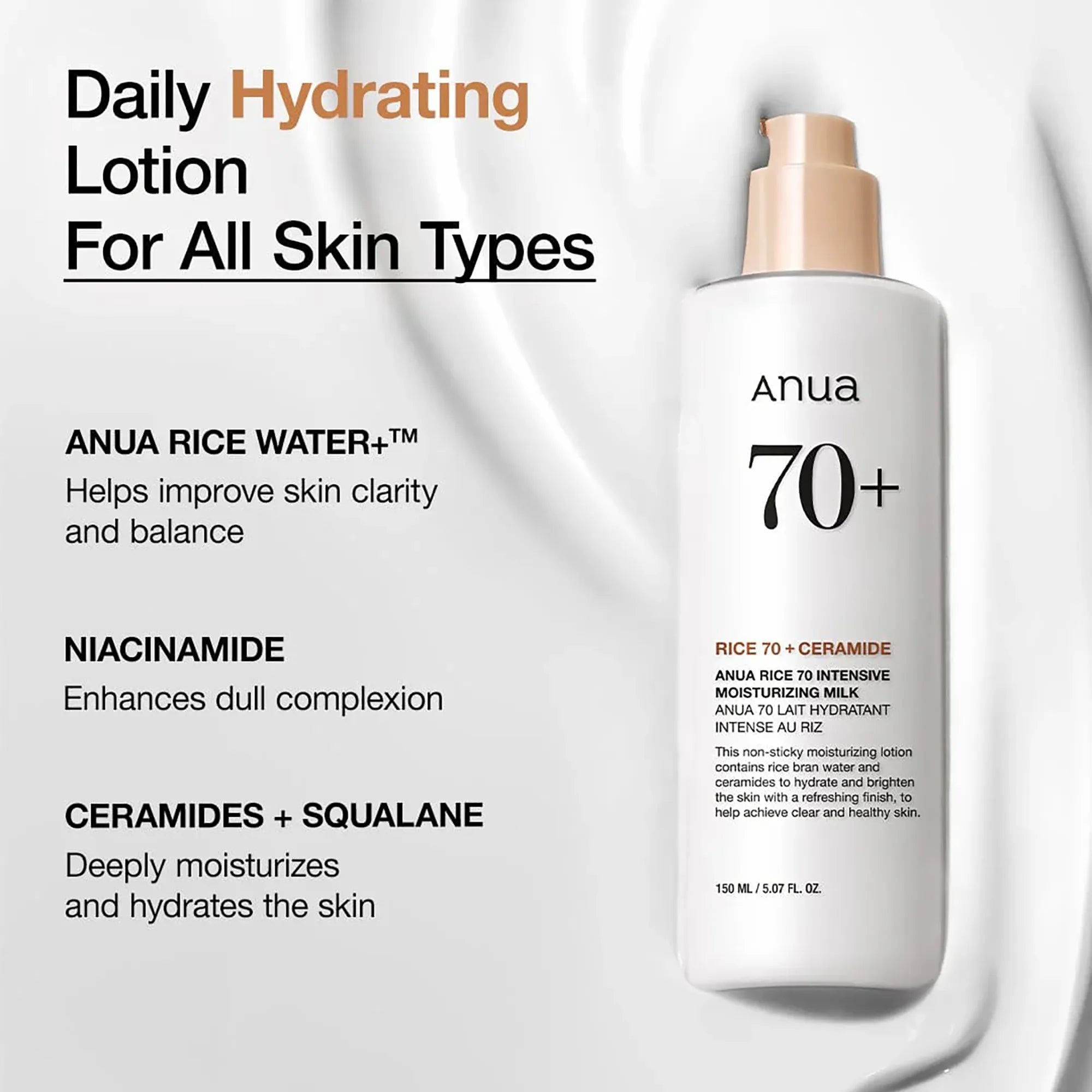 Anua Rice 70 Intensive Moisturizing Milk product details