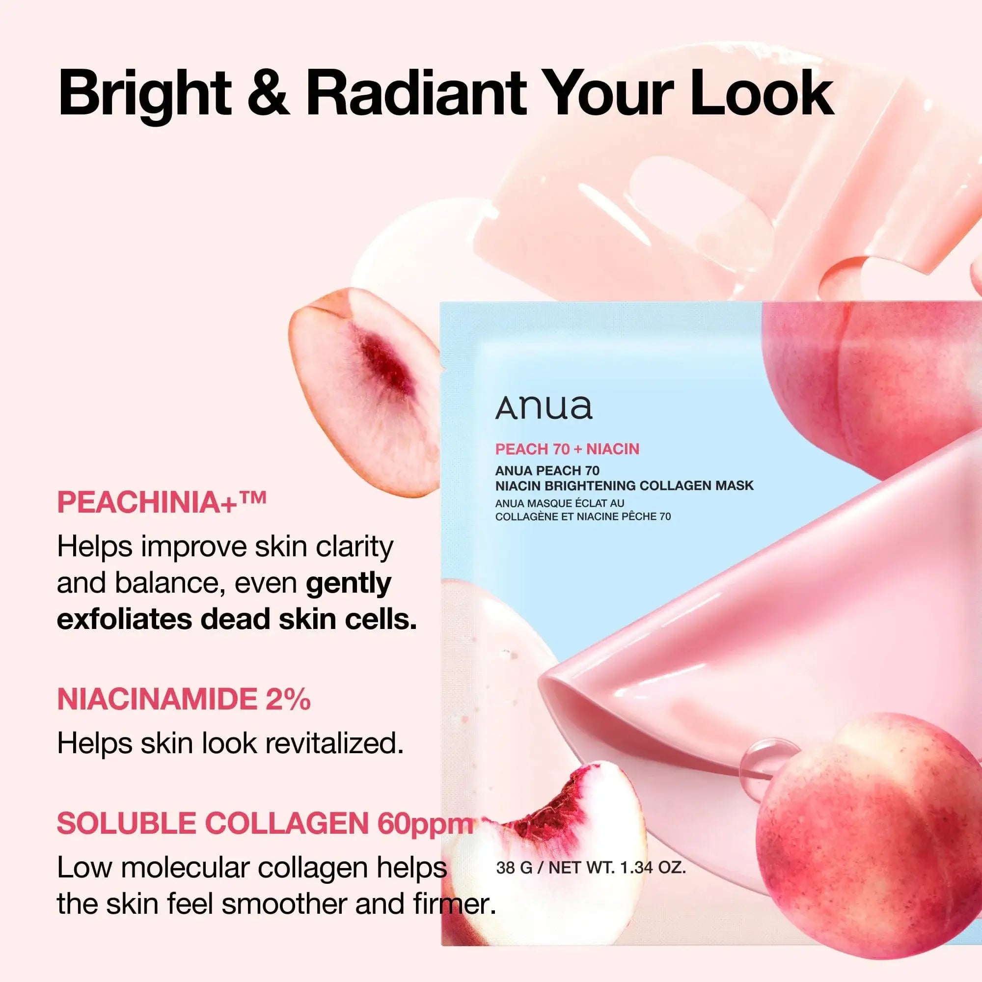 Anua Peach 70 Niacin Brightening Collagen Mask texture