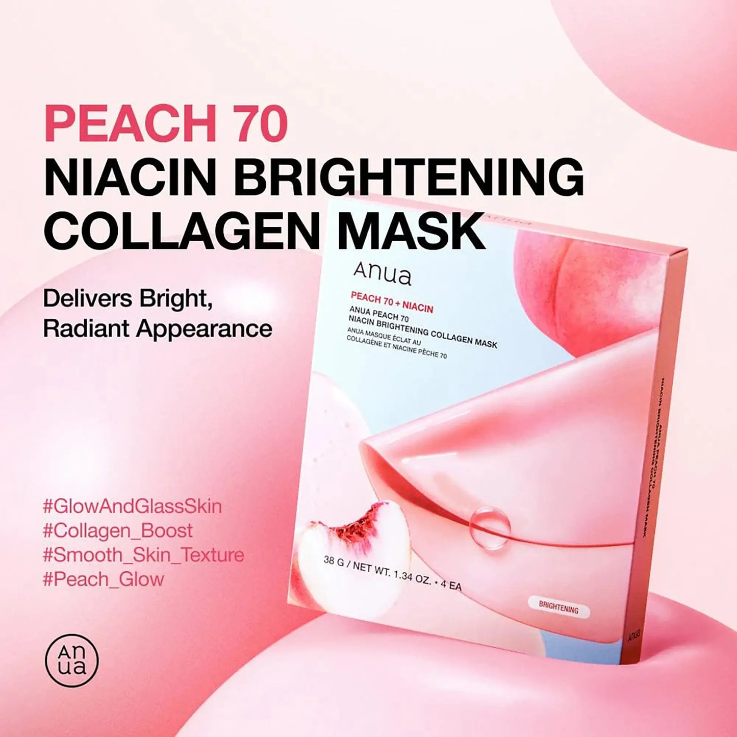 Anua Peach 70 Niacin Brightening Collagen Mask product details