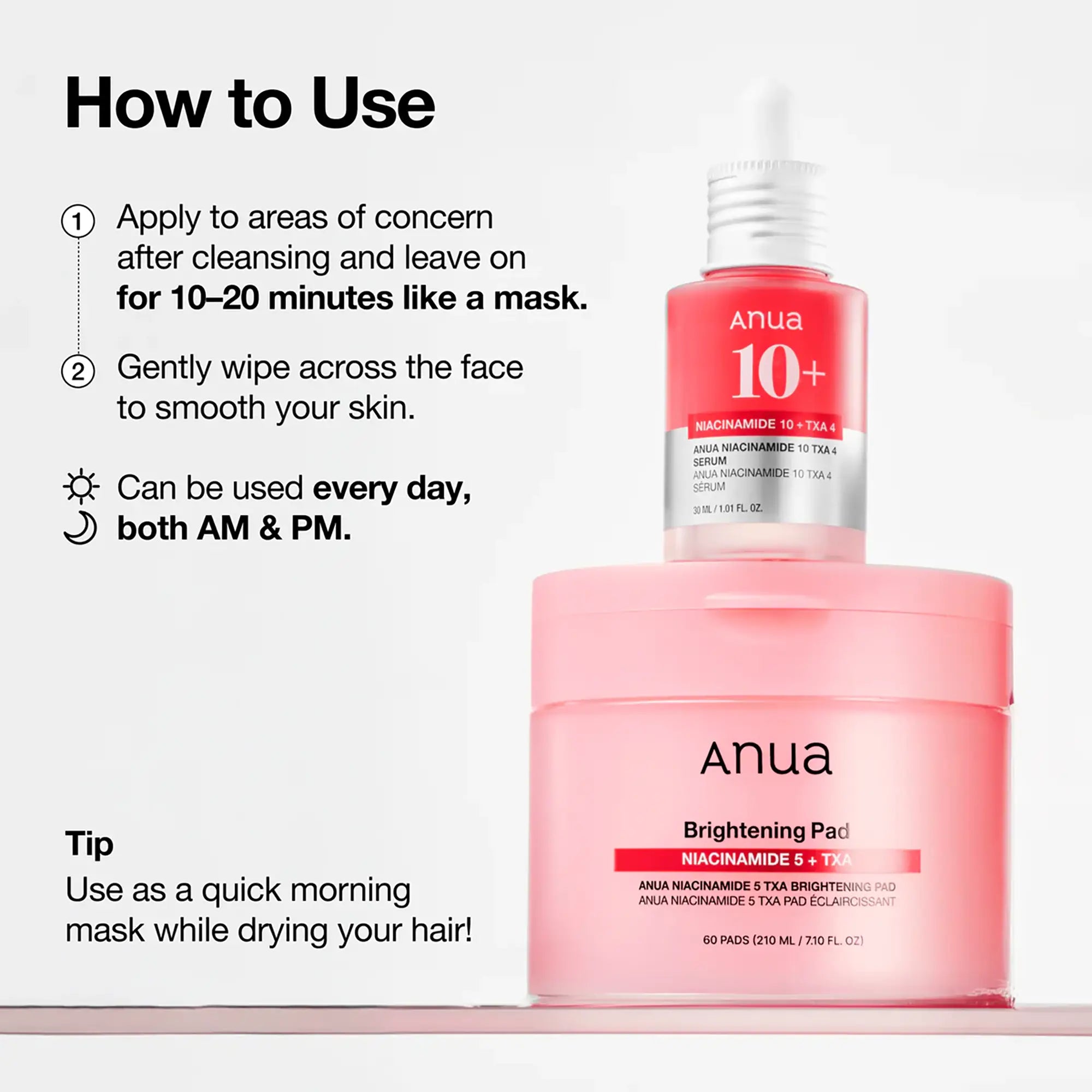 Anua Niacinamide 5 TXA Brightening Pad how to use